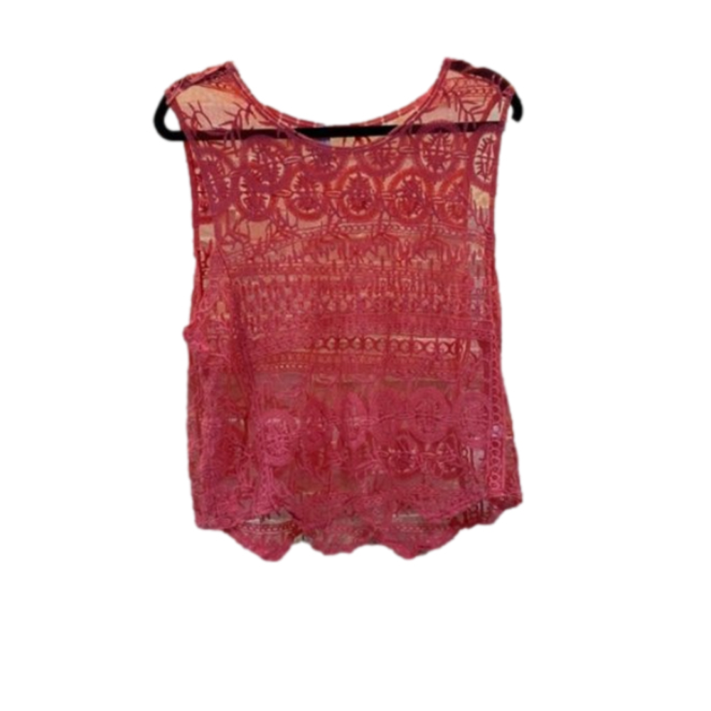 Beautiful boutique, pink mesh tank top NWT